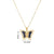 Simple Style Butterfly Stainless Steel Copper Artificial Diamond Crystal Glass Bead 18k Gold Plated Pendant Necklace