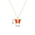 Simple Style Butterfly Stainless Steel Copper Artificial Diamond Crystal Glass Bead 18k Gold Plated Pendant Necklace