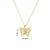 Simple Style Butterfly Stainless Steel Copper Artificial Diamond Crystal Glass Bead 18k Gold Plated Pendant Necklace