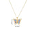 Simple Style Butterfly Stainless Steel Copper Artificial Diamond Crystal Glass Bead 18k Gold Plated Pendant Necklace