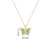 Simple Style Butterfly Stainless Steel Copper Artificial Diamond Crystal Glass Bead 18k Gold Plated Pendant Necklace