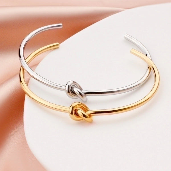 Style simple Forme C Acier inoxydable Titane Acier Plaqué Or Rose Plaqué Or Plaqué Argent Bracelet