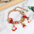 Simple Style Christmas Tree Santa Claus Snowflake Alloy Beaded Plating Women's Bracelets 1 Piece