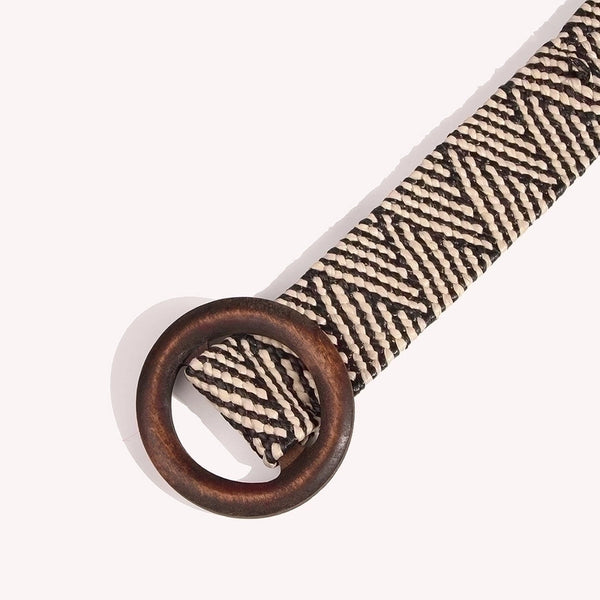 Simple Style Circle Plastic Wood Woven Belt Women's Woven Belts 1 Piece