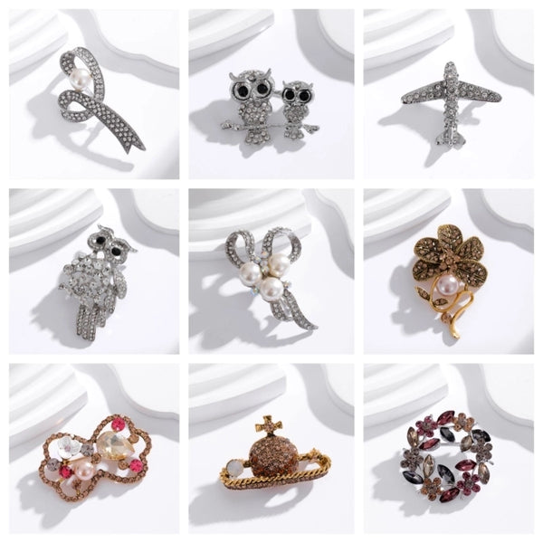 Simple Style Classic Style Animal Wreath Airplane Alloy Inlay Rhinestones Women's Brooches