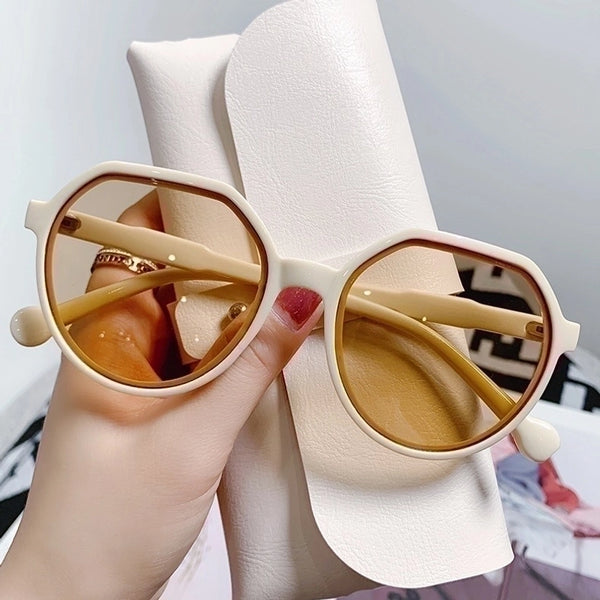 Simple Style Classic Style Color Block Pc Round Frame Clips Women's Sunglasses