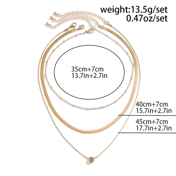 Minimalist Classic Style Commute Round Alloy Copper Plating Inlay Rhinestones Necklace