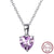 Simple Style Classic Style Heart Shape Sterling Silver Polishing Plating Inlay Zircon White Gold Plated Pendant Necklace