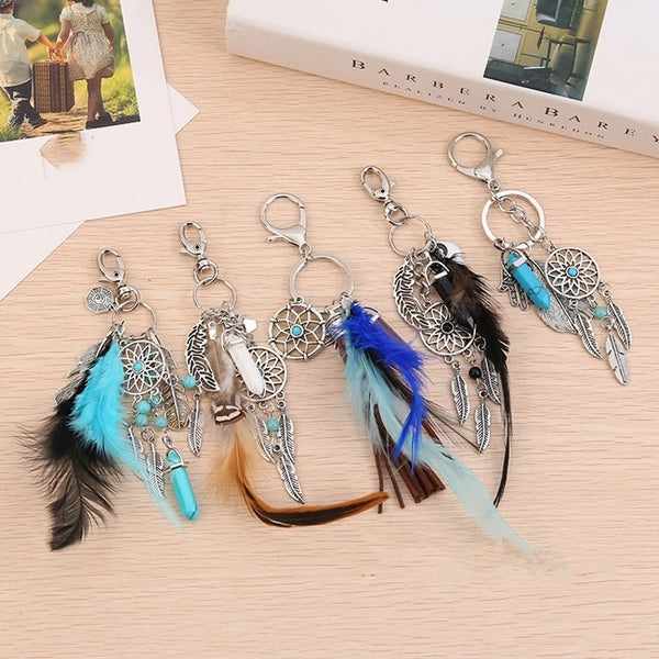 Simple Style Classic Style Leaf Dreamcatcher Feather Alloy Women's Keychain