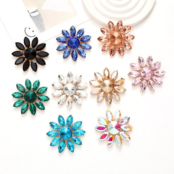 Simple Style Classic Style Pin Flower Alloy Inlay Zircon Women's Brooches 1 Piece