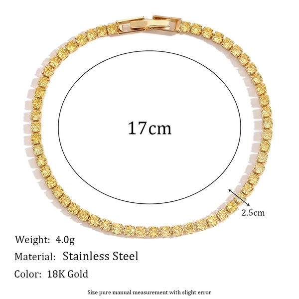 Minimalist Classic Style Solid Color 304 Stainless Steel Rhinestones Bracelets In Bulk