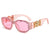 Simple Style Classic Style Solid Color Ac Oval Frame Diamond Full Frame Women's Sunglasses