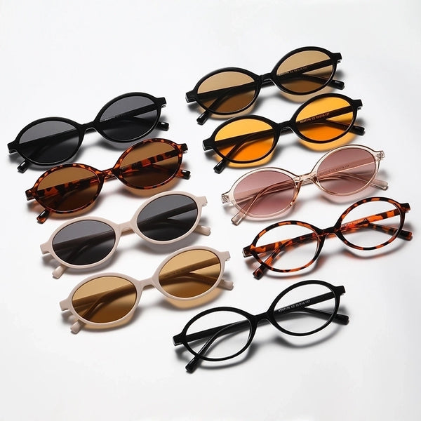 Simple Style Classic Style Solid Color Pc Oval Frame Full Frame Women's Sunglasses