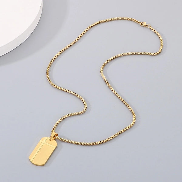 Minimalist Classic Style Square 304 Stainless Steel 18K Gold Plated Unisex