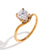 Simple Style Classic Style Triangle Round Water Droplets Stainless Steel Plating Inlay Zircon 18k Gold Plated Rings