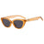 Simple Style Color Block Ac Cat Eye Full Frame Women's Sunglasses