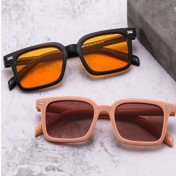 Simple Style Color Block Ac Square Full Frame Women's Sunglasses