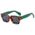 Minimalist Color Block Leopard Pc Square Full Frame Men's Sunglasses