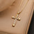 Simple Style Commute Cross Copper 18k Gold Plated Zircon Pendant Necklace In Bulk