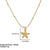 Simple Style Commute Cross Star Moon Stainless Steel Polishing Plating Inlay Zircon 18k Gold Plated Pendant Necklace