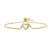 Minimalist Commute Heart Shape Copper Inlay Zircon 18k Gold Plated Bracelets