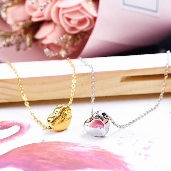 Simple Style Commute Heart Shape Stainless Steel Plating Gold Plated Pendant Necklace