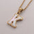 Simple Style Commute Letter Stainless Steel Plating Inlay Shell Gold Plated Pendant Necklace