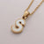 Simple Style Commute Letter Stainless Steel Plating Inlay Shell Gold Plated Pendant Necklace