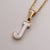 Simple Style Commute Letter Stainless Steel Plating Inlay Shell Gold Plated Pendant Necklace