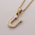 Simple Style Commute Letter Stainless Steel Plating Inlay Shell Gold Plated Pendant Necklace