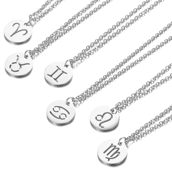 Simple Style Constellation Stainless Steel Pendant Necklace In Bulk