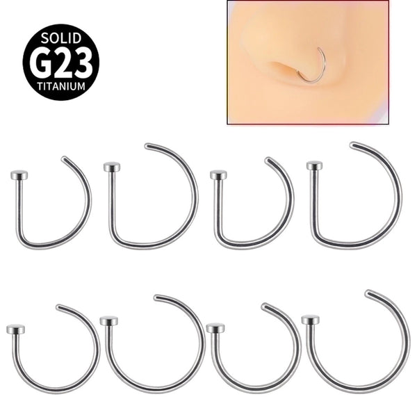 Simple Style Cool Style Geometric G23 Titanium Polishing Nose Ring