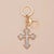 Simple Style Cross Alloy Inlay Rhinestones Women's Keychain