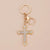 Simple Style Cross Alloy Inlay Rhinestones Women's Keychain