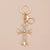 Simple Style Cross Alloy Inlay Rhinestones Women's Keychain