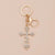 Simple Style Cross Alloy Inlay Rhinestones Women's Keychain