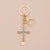 Simple Style Cross Alloy Inlay Rhinestones Women's Keychain