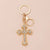 Simple Style Cross Alloy Inlay Rhinestones Women's Keychain