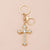 Simple Style Cross Alloy Inlay Rhinestones Women's Keychain