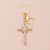 Simple Style Cross Alloy Inlay Rhinestones Women's Keychain