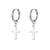 Simple Style Cross Stainless Steel Plating Dangling Earrings 1 Pair