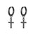 Simple Style Cross Stainless Steel Plating Dangling Earrings 1 Pair