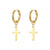 Simple Style Cross Stainless Steel Plating Dangling Earrings 1 Pair