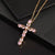 Simple Style Cross Stainless Steel Plating Inlay Zircon 18k Gold Plated Silver Plated Pendant Necklace