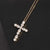 Simple Style Cross Stainless Steel Plating Inlay Zircon 18k Gold Plated Silver Plated Pendant Necklace