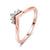 Minimalist Crown Sterling Silver Plating Inlay Zircon Rose Gold Plated Rings