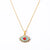 Simple Style Devil's Eye Oval Titanium Steel Enamel Plating Inlay Zircon 18k Gold Plated Pendant Necklace