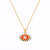 Simple Style Devil's Eye Oval Titanium Steel Enamel Plating Inlay Zircon 18k Gold Plated Pendant Necklace