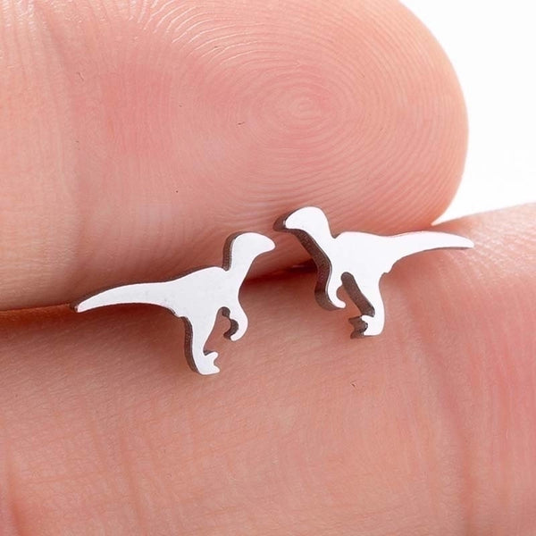 Simple Style Dinosaur Stainless Steel Plating Ear Studs 1 Pair