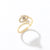 Simple Style Eye Copper Zircon Open Ring In Bulk